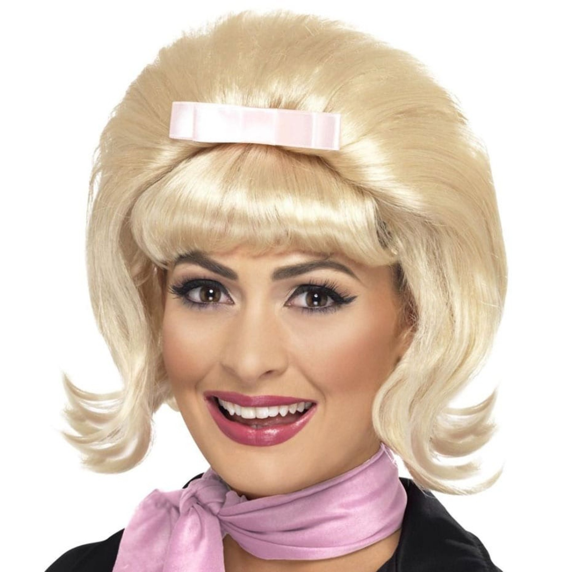 Peruca Loira Anos 60 com Laço