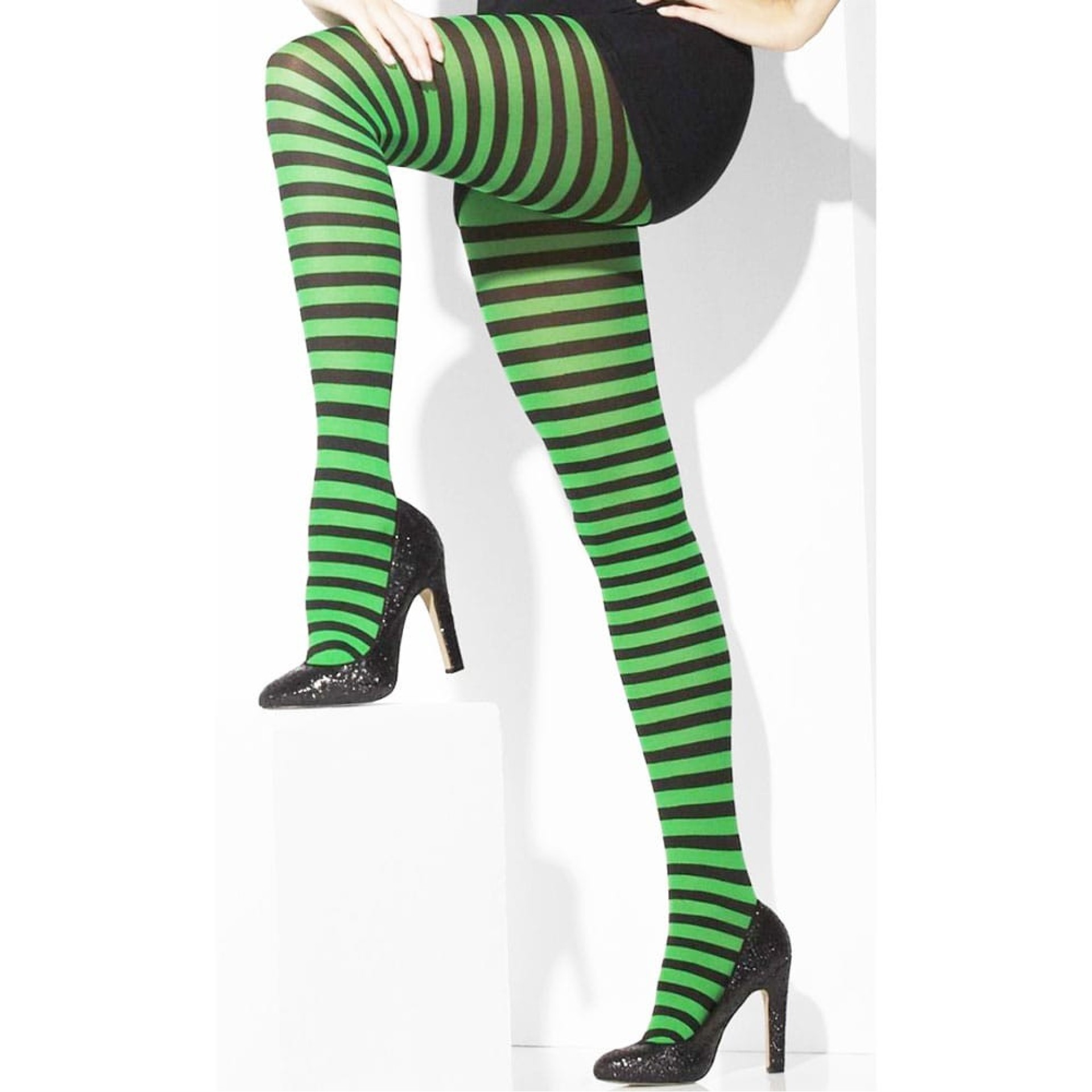 Collants às riscas Verdes