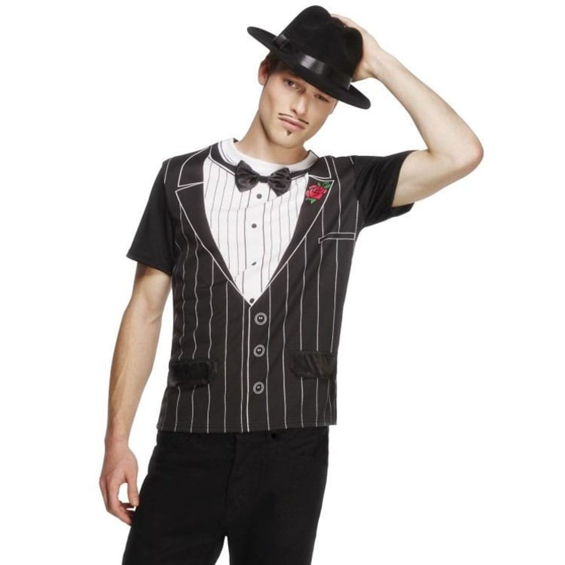 Gangster T-shirt com laço