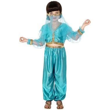 Fato Princesa Arábias Azul Infantil Fato Princesa Arábias Azul Infantil