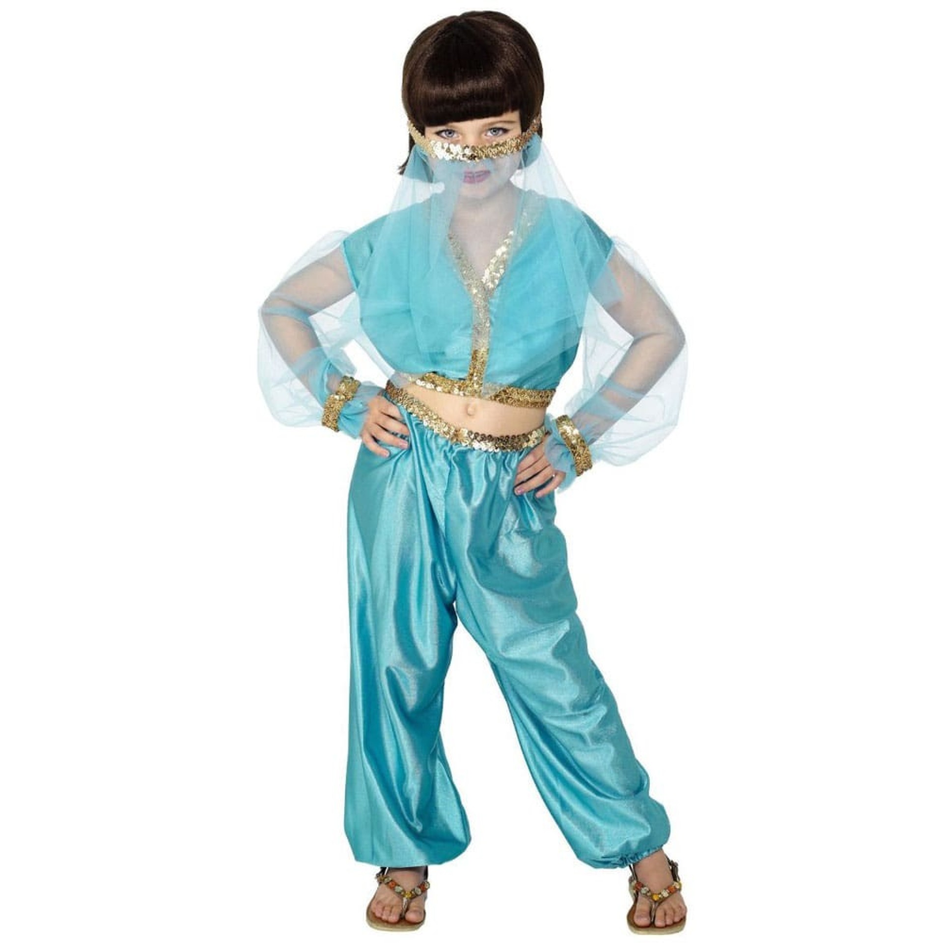 Fato Princesa Arábias Azul Infantil