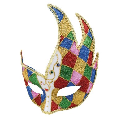 Máscara Veneziana Arlequim Máscara Veneziana Arlequim