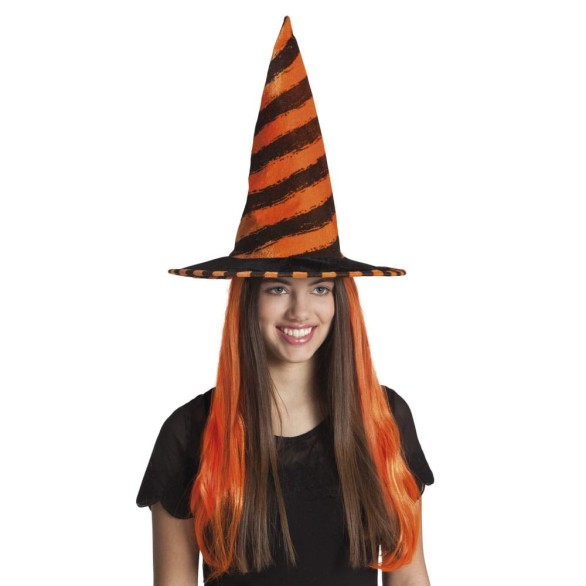 Chapéu Bruxa com Cabelo