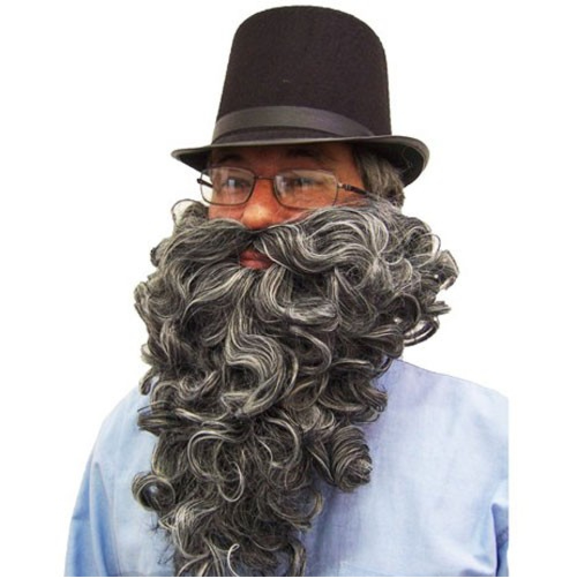 Barba Longa Grisalha com Bigode