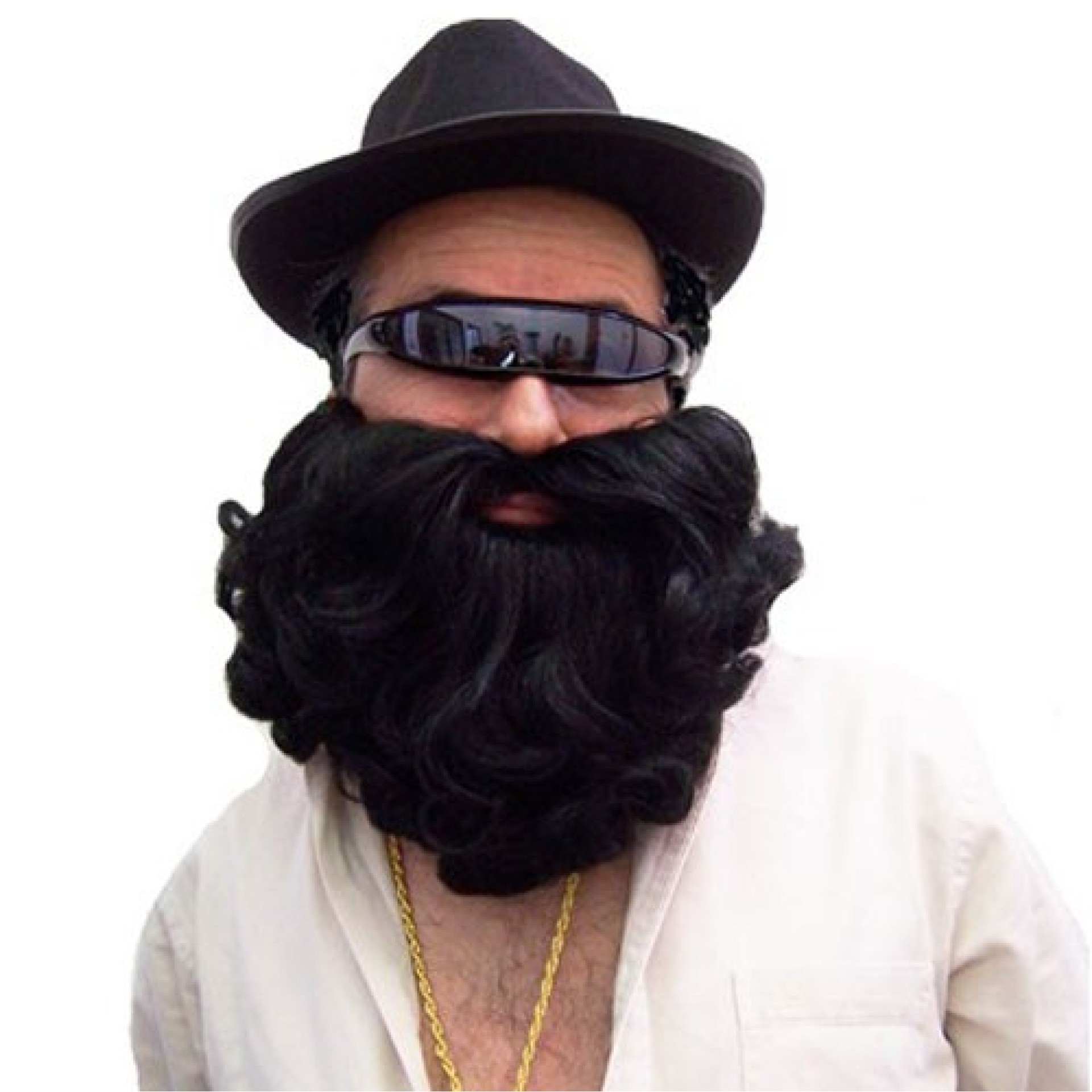 Barba Curta Preta com Bigode