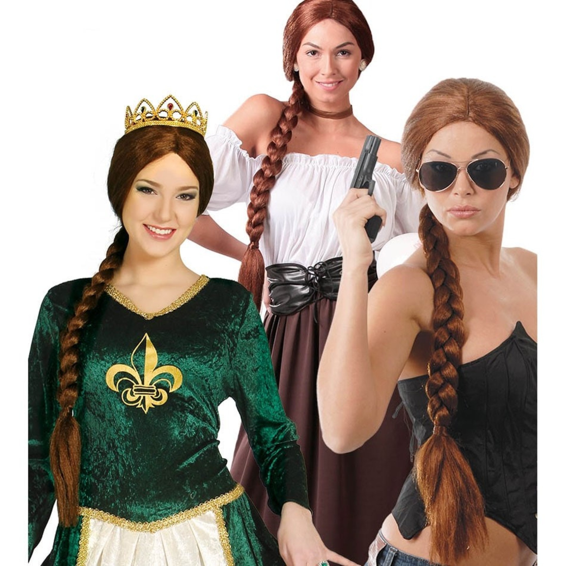 Peruca trança Medieval