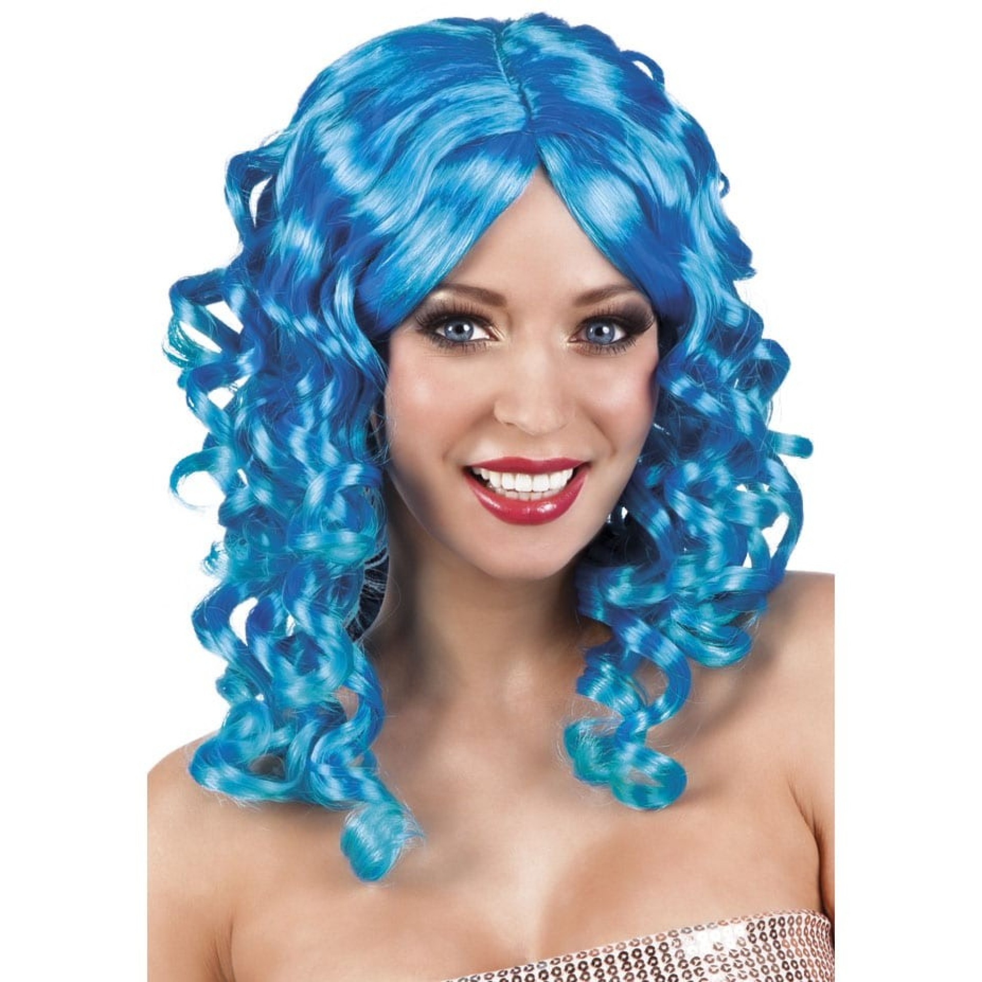 Peruca Caracóis Azul