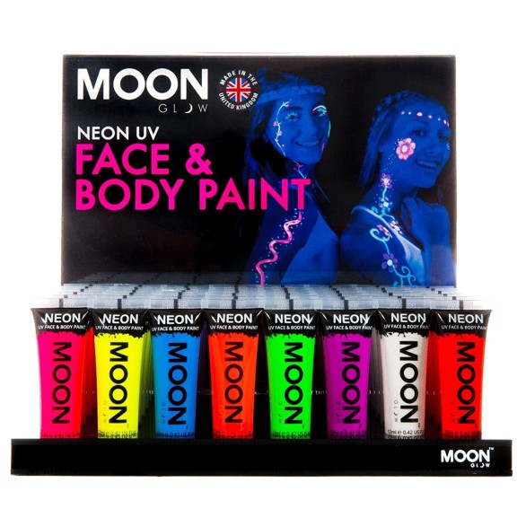 Tinta Face e Body Painting NEON UV 12ml-branco