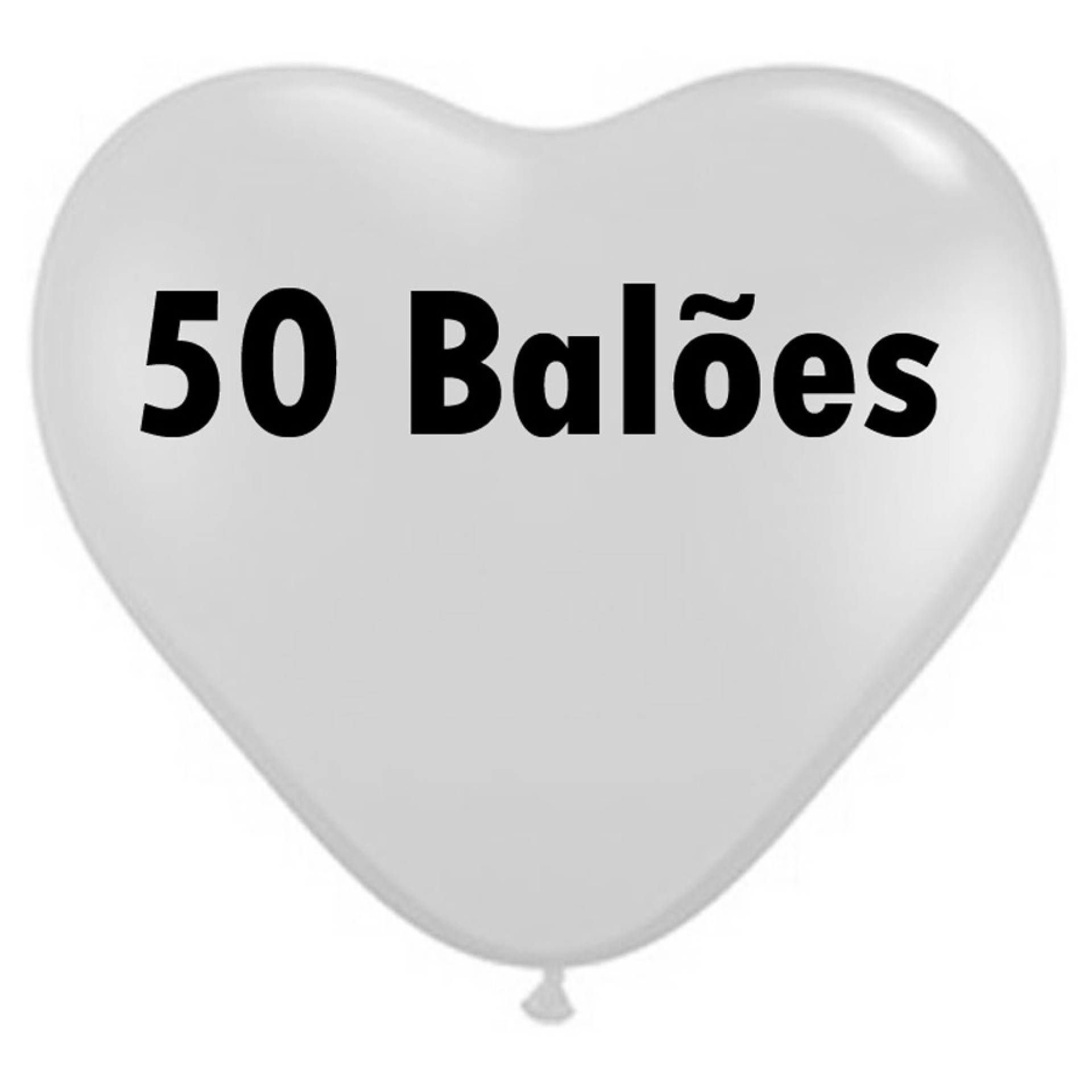 Balão Biodegradável Coração Branco 50UN