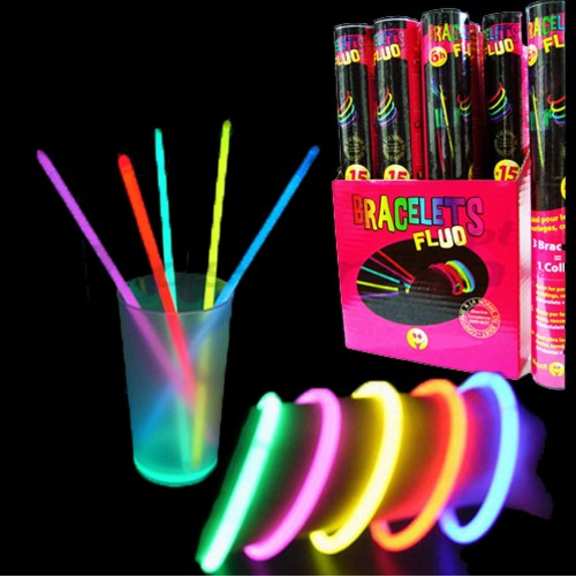 Pulseiras Luminosas Glow PACK 15 Unid