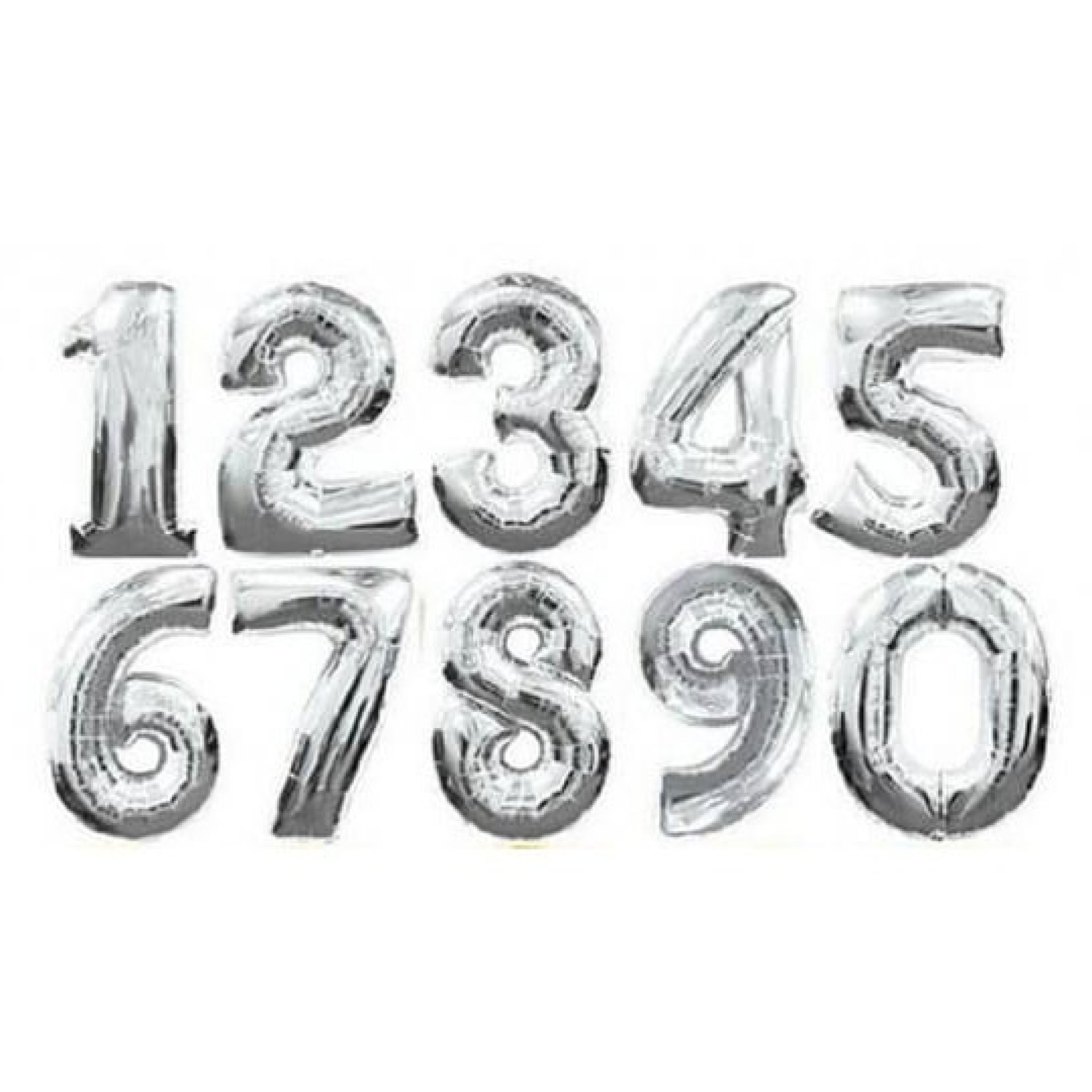 Balão Número Foil Prateado