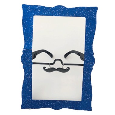 Óculos Moldura Azul e Preta com Bigode Óculos Moldura Azul e Preta com Bigode
