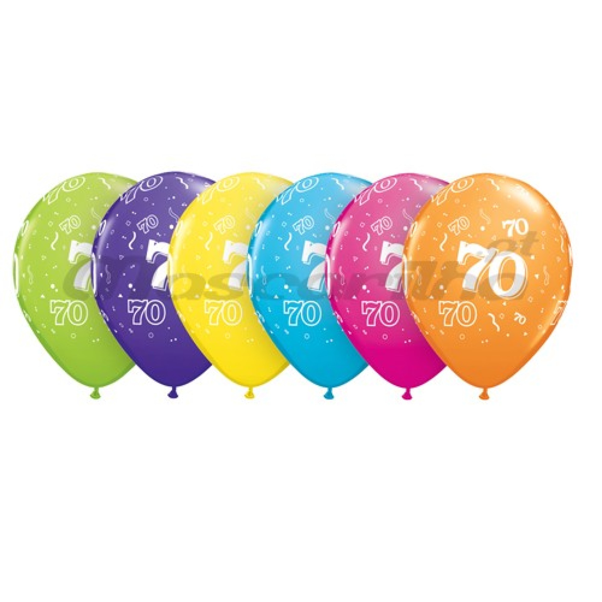 6 Balões Coloridos 70 Anos