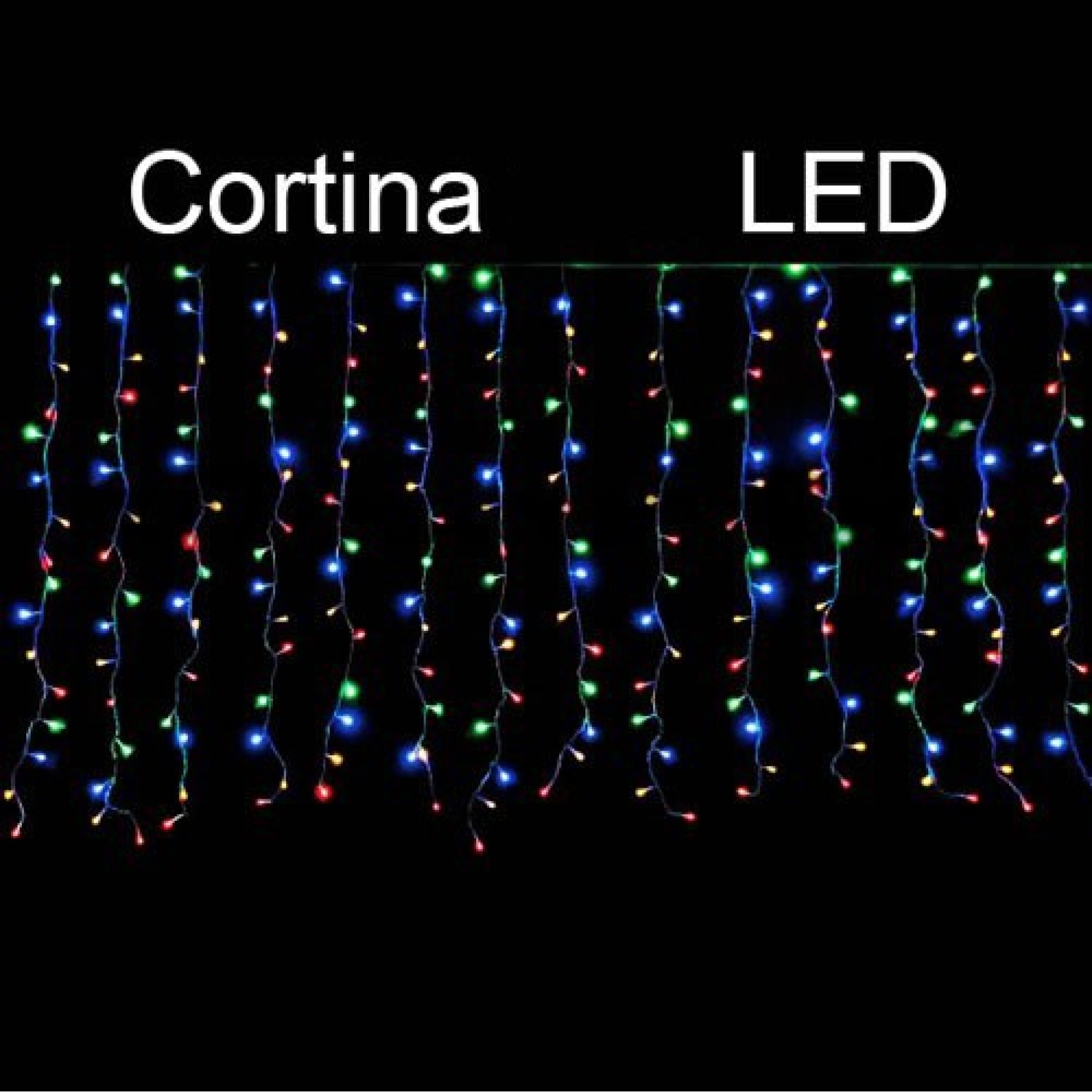 Cortina de Luzes 300 LED Multicor