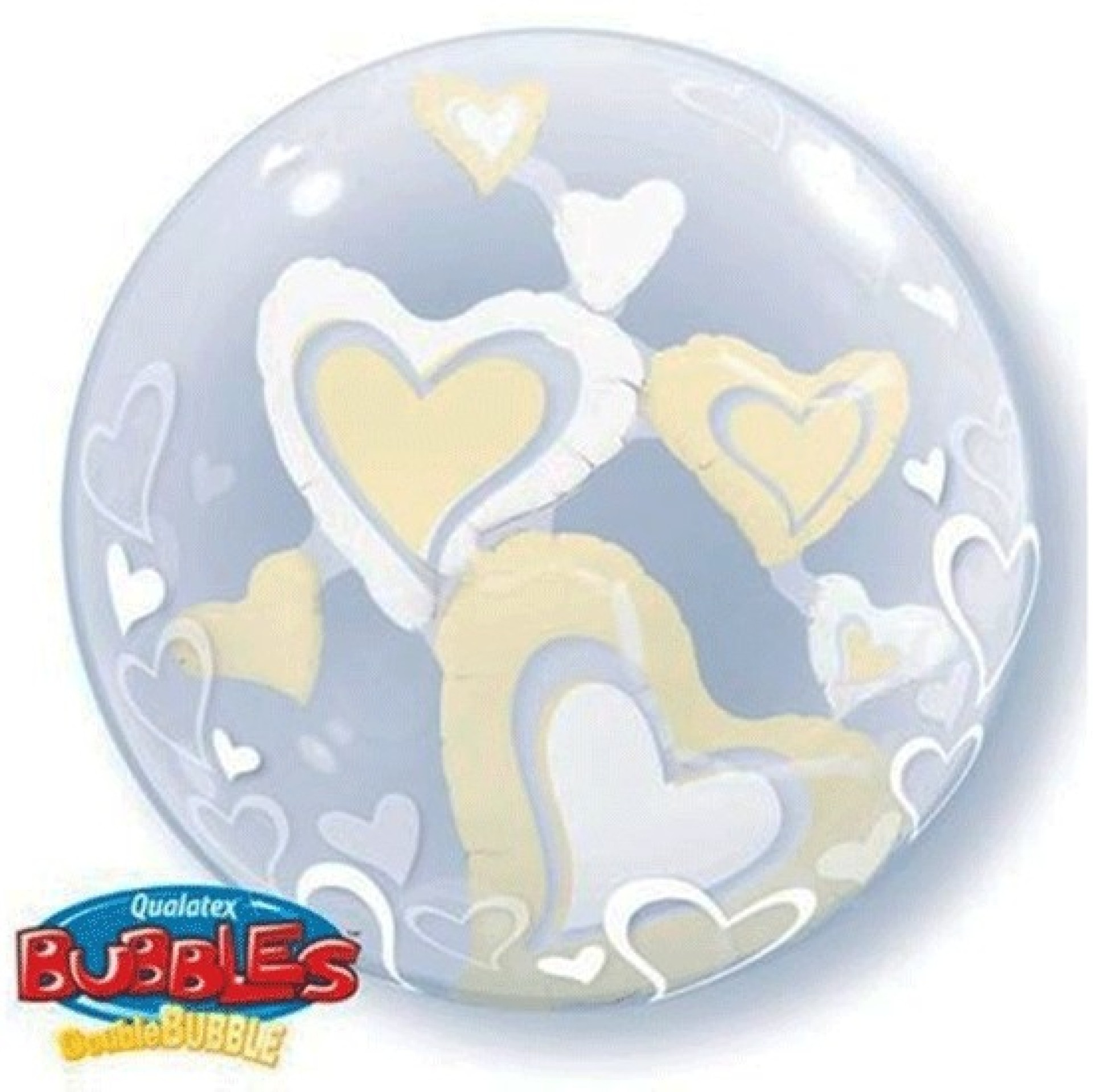 Balão Duplo Bubble Corações.