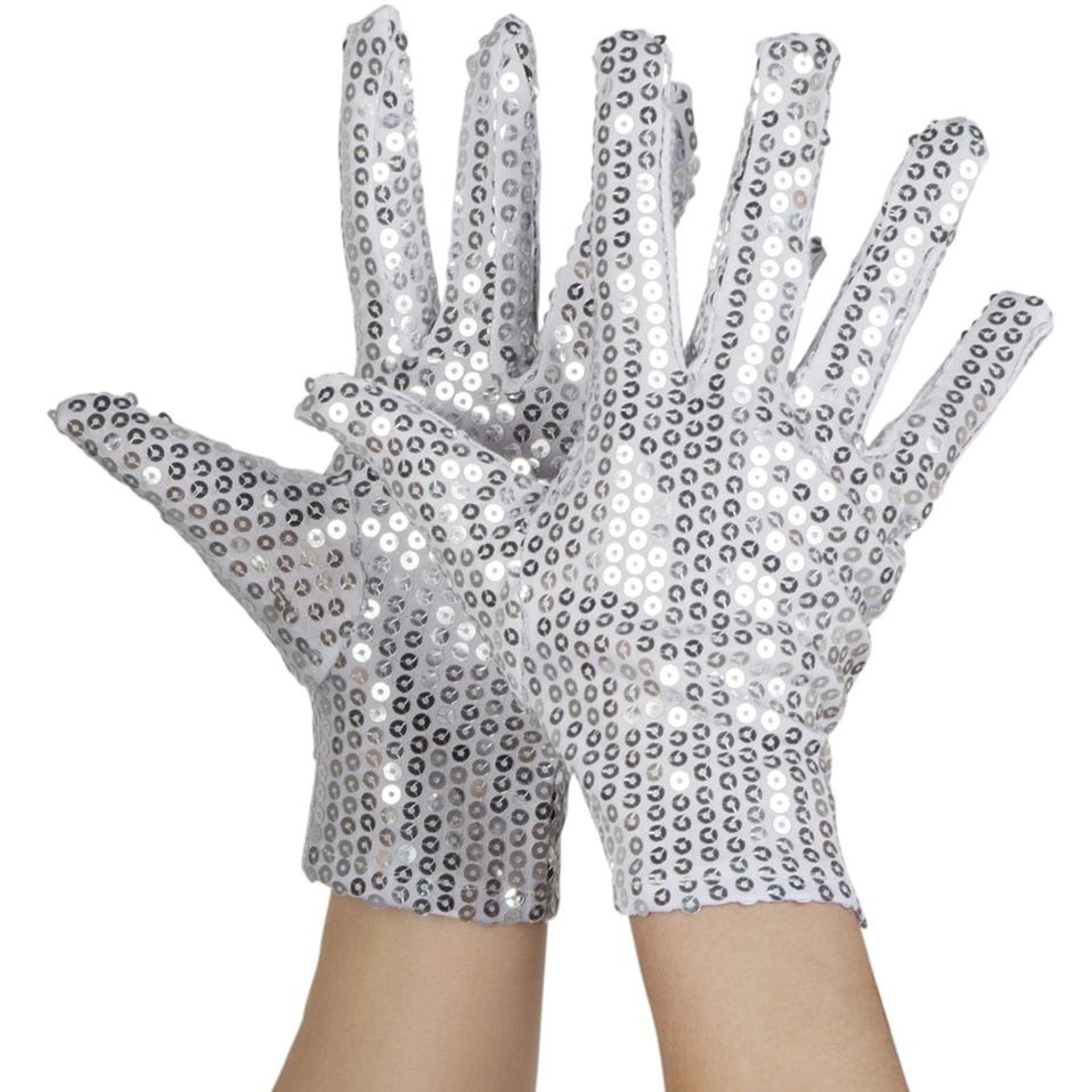 Luvas Lantejoulas Prata