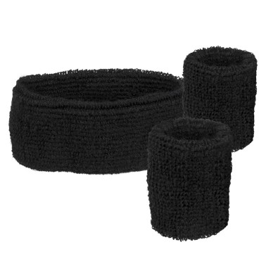 Fita de Cabelo e Pulseiras de Ginastica Preto Fita de Cabelo e Pulseiras de Ginastica Preto