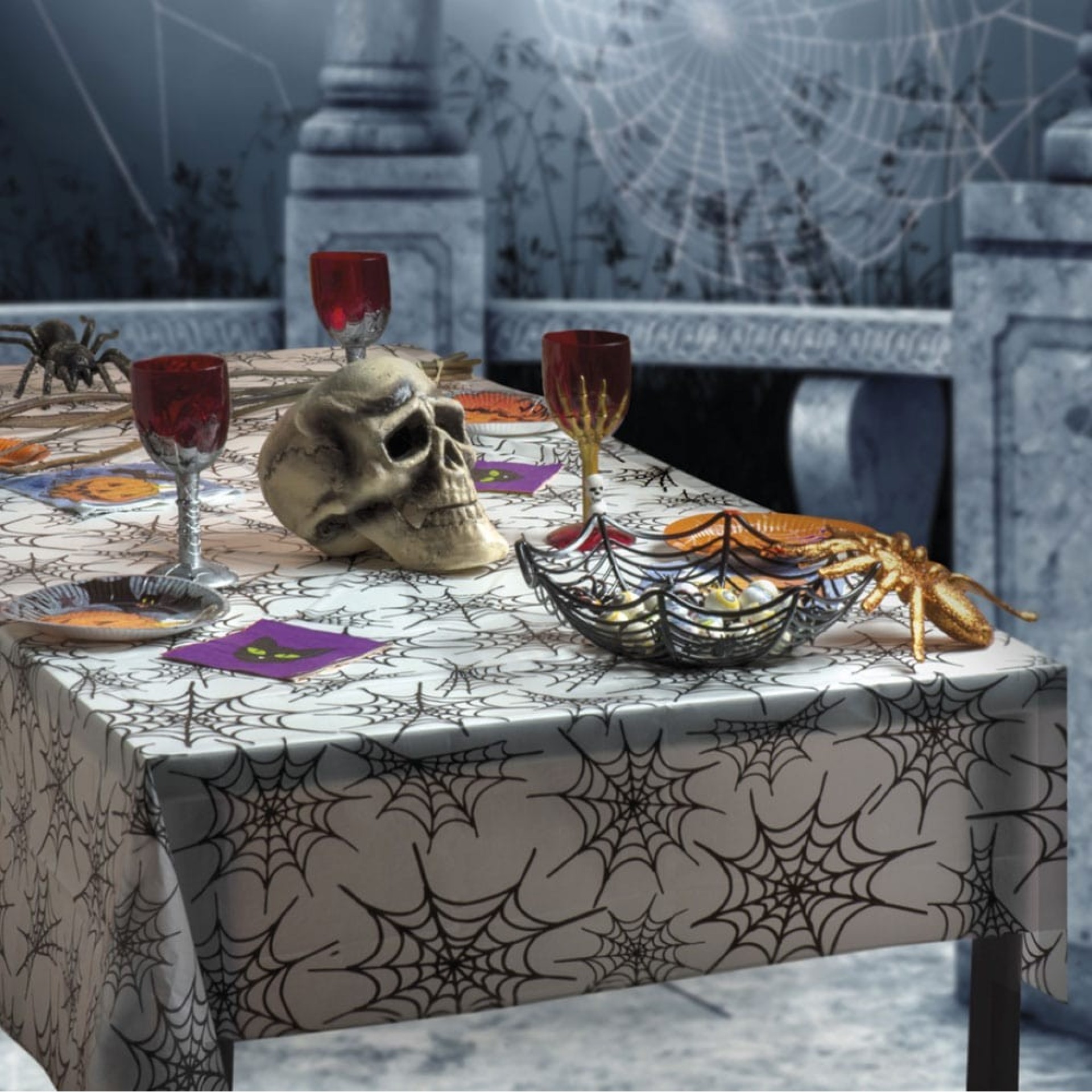 Toalha Plástica Teias de Aranha