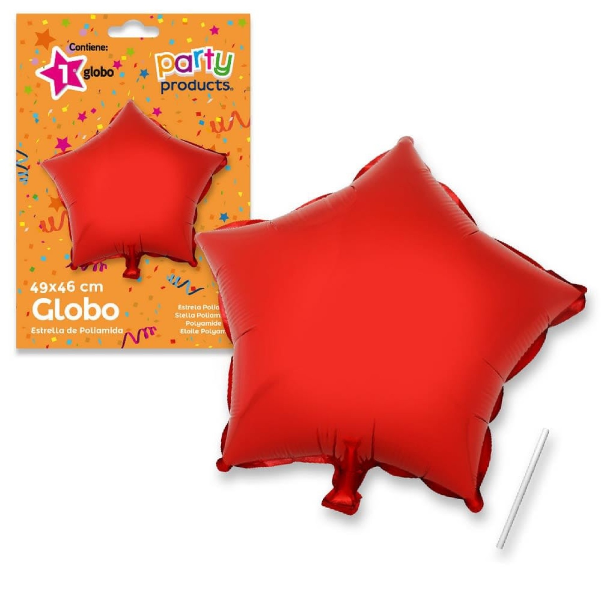Balão Foil Estrela VERMELHO 49cm