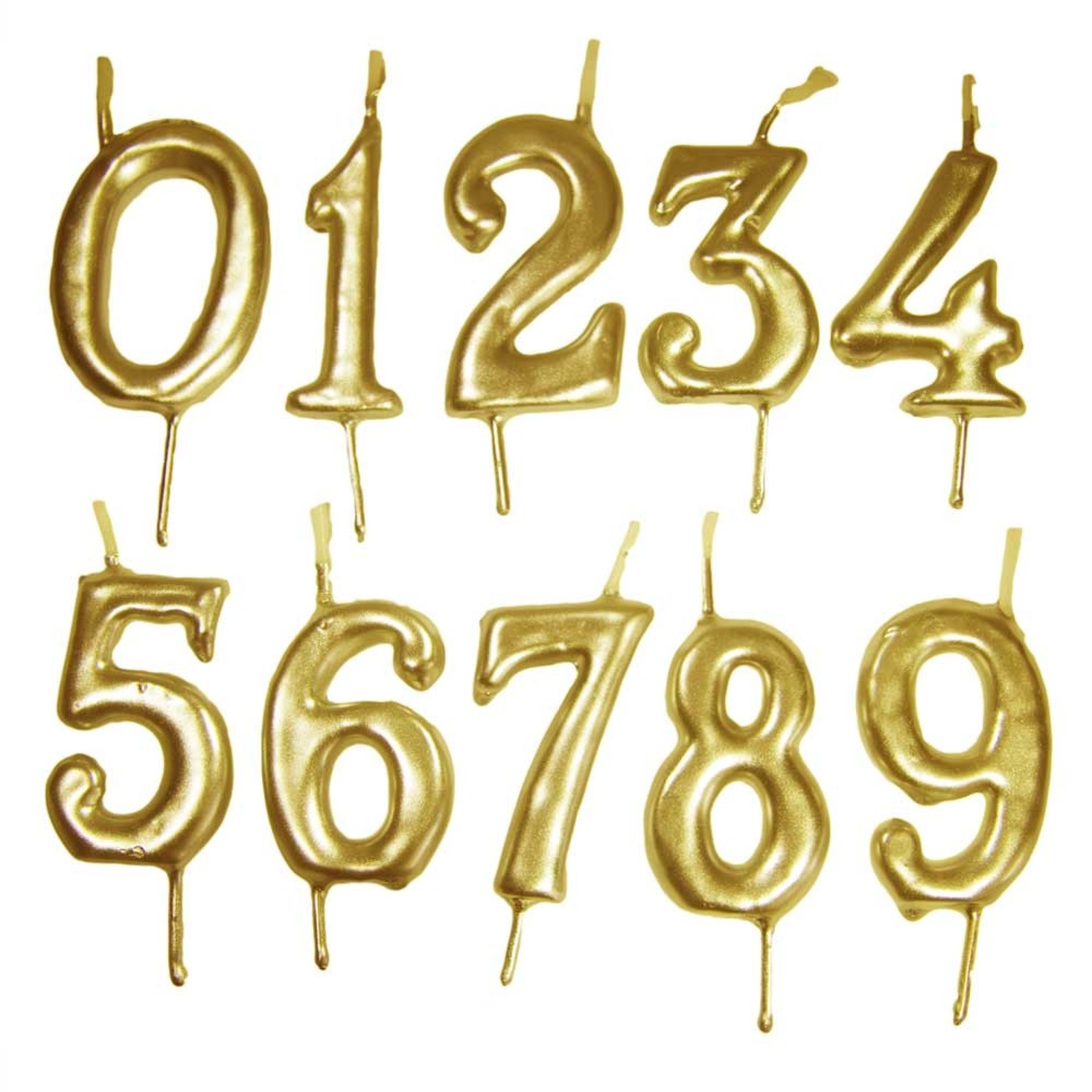 Velas Aniversário Números Dourados