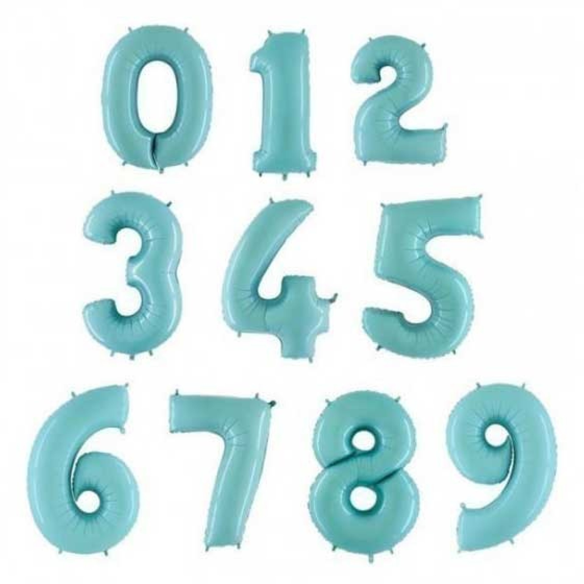 Balão Numero Azul Pastel Foil