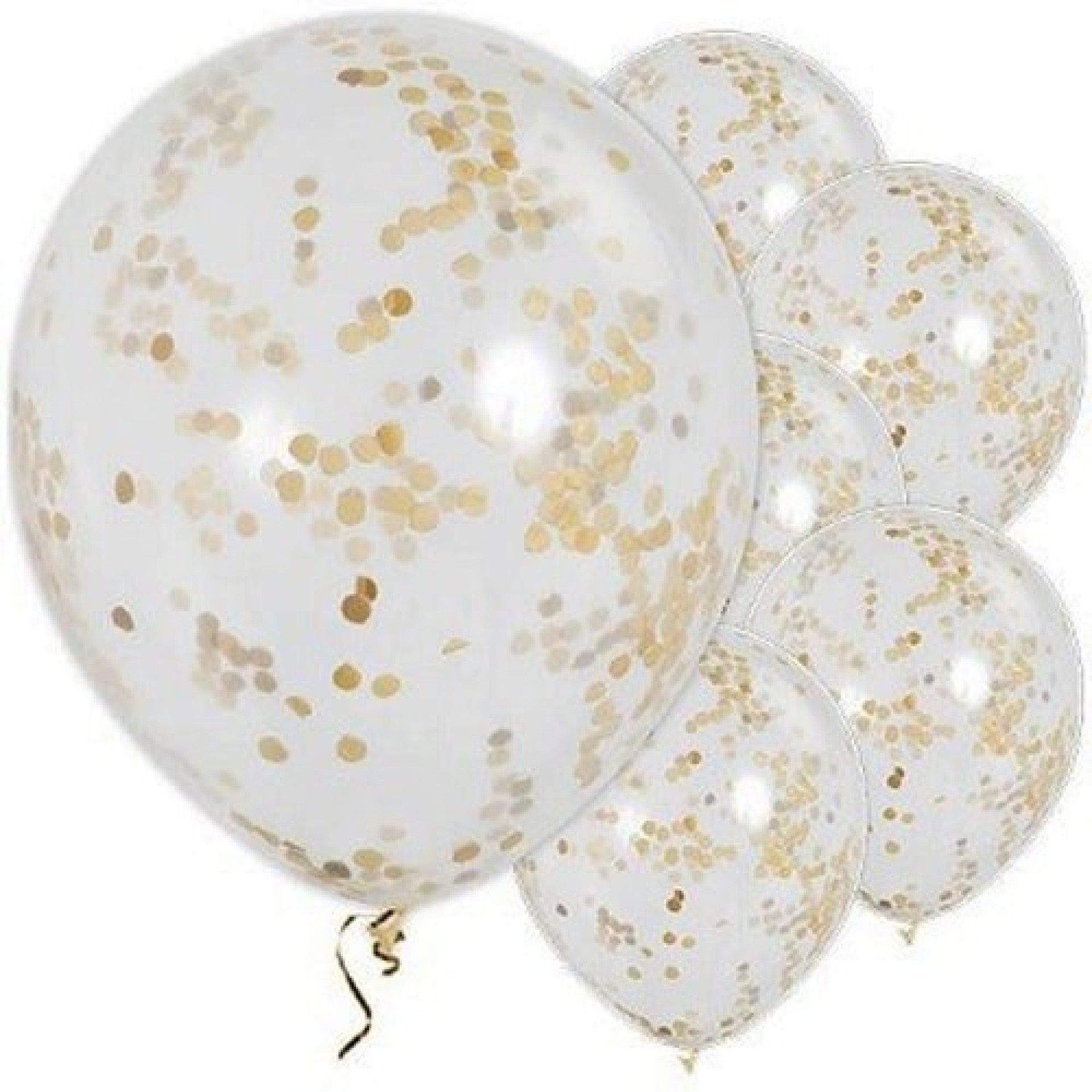 Balão com Confetis Dourado 6un