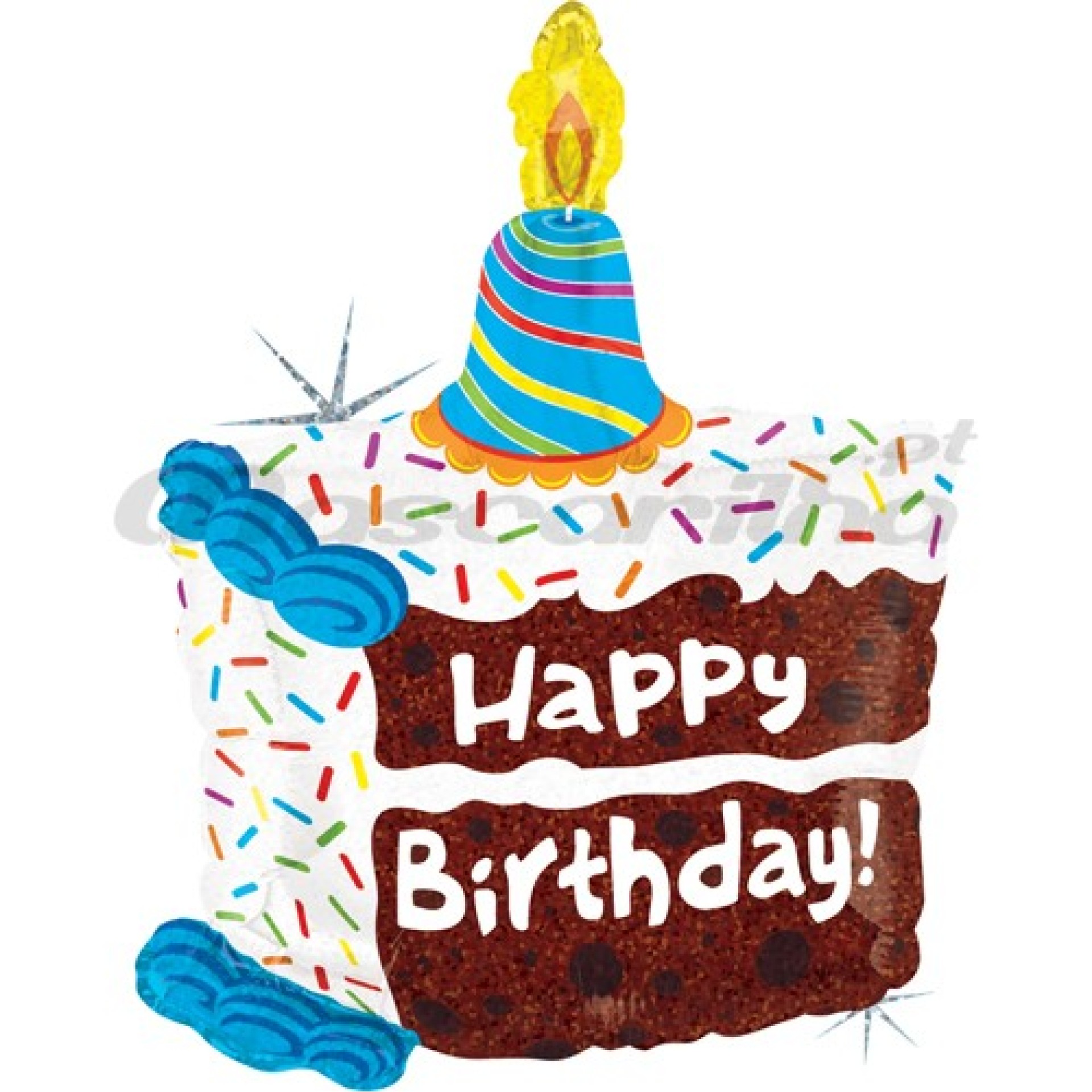 Balão Foil Fatia Bolo Aniversário 71cm