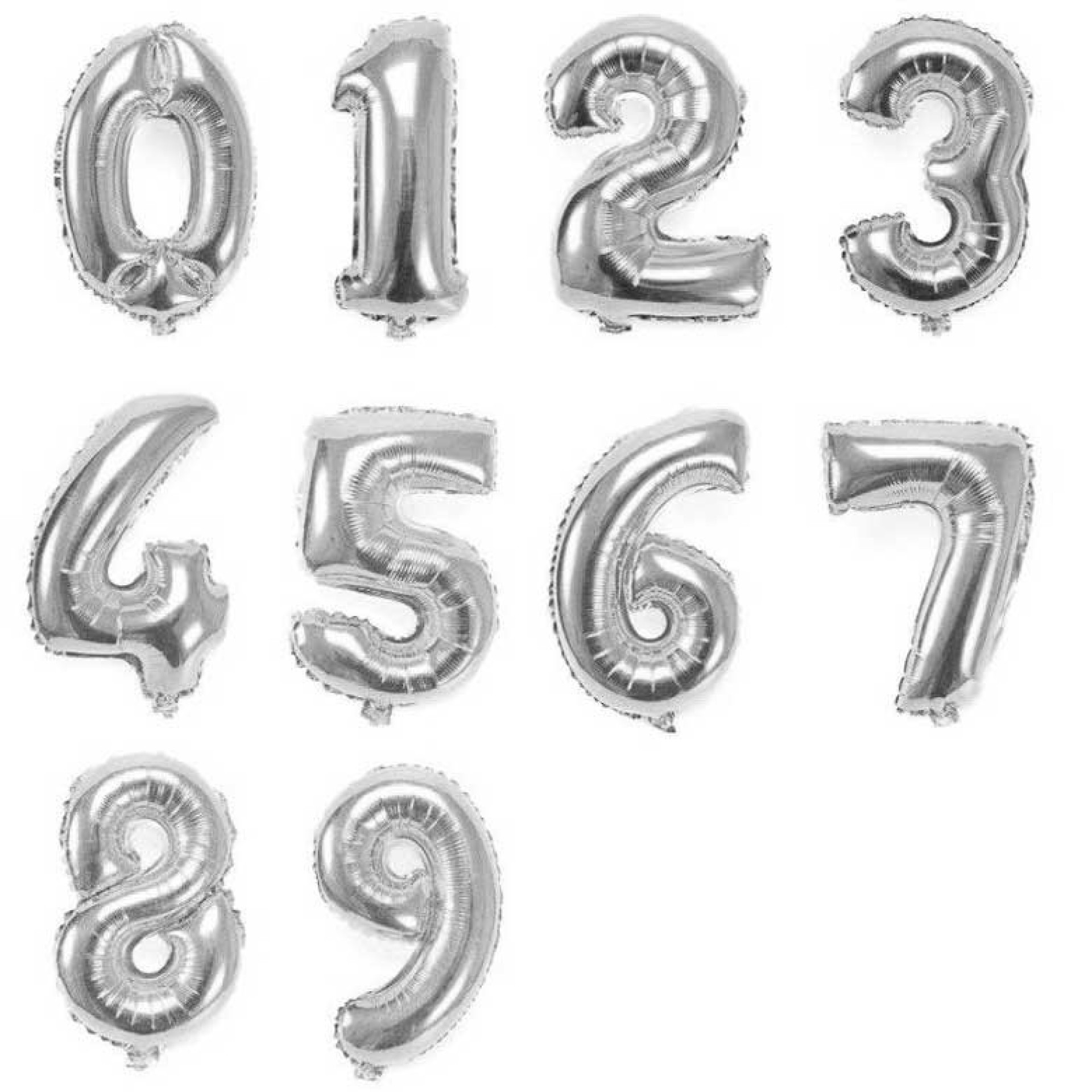 Balão Numero Prateado Foil 101cm
