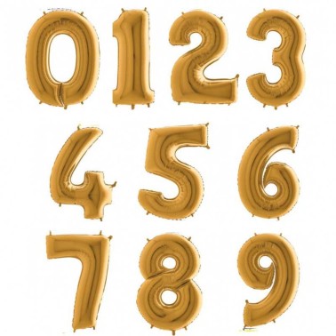 Balo Numero Foil Dourado 101cm