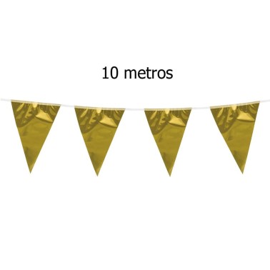 Bandeirolas Douradas 20cm com 10m