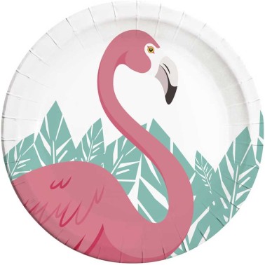 Pratos Flamingo 8un