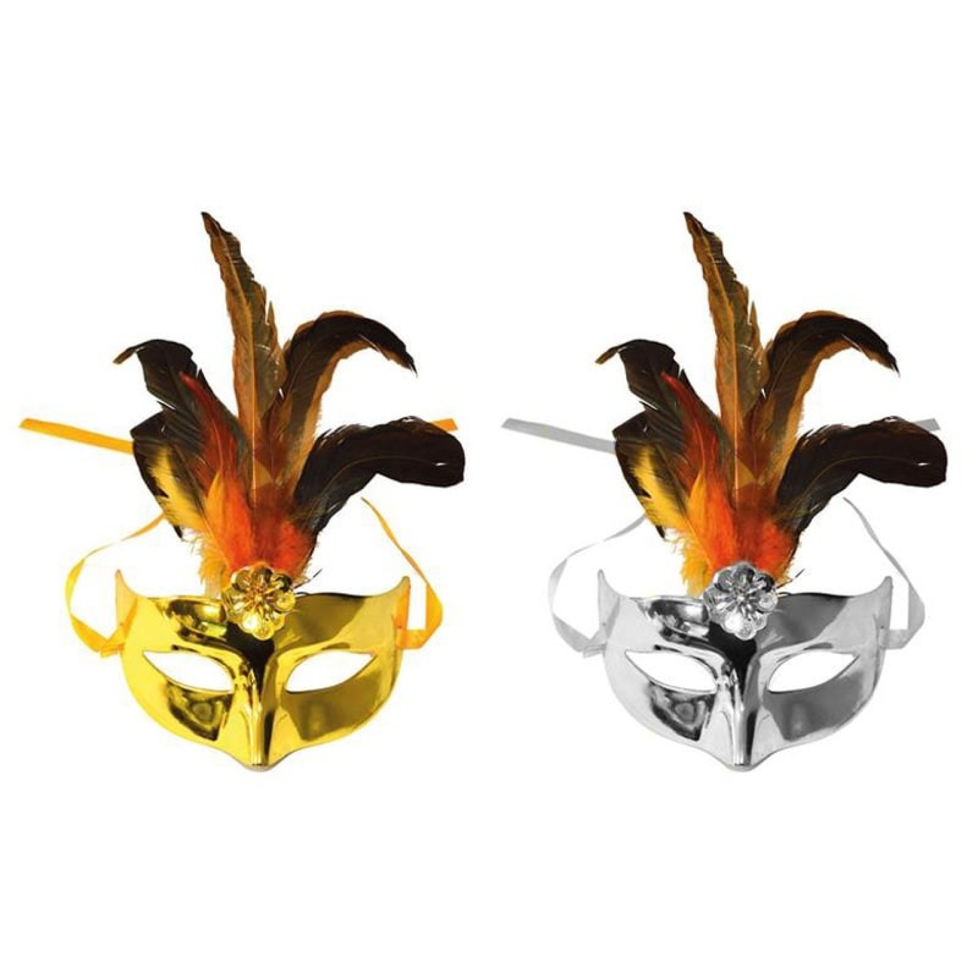 Máscara Olhos Veneziana com Penas