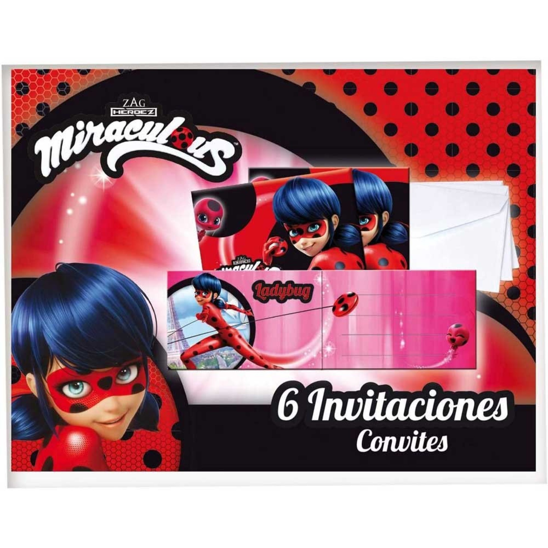 Convites Ladybug 6un