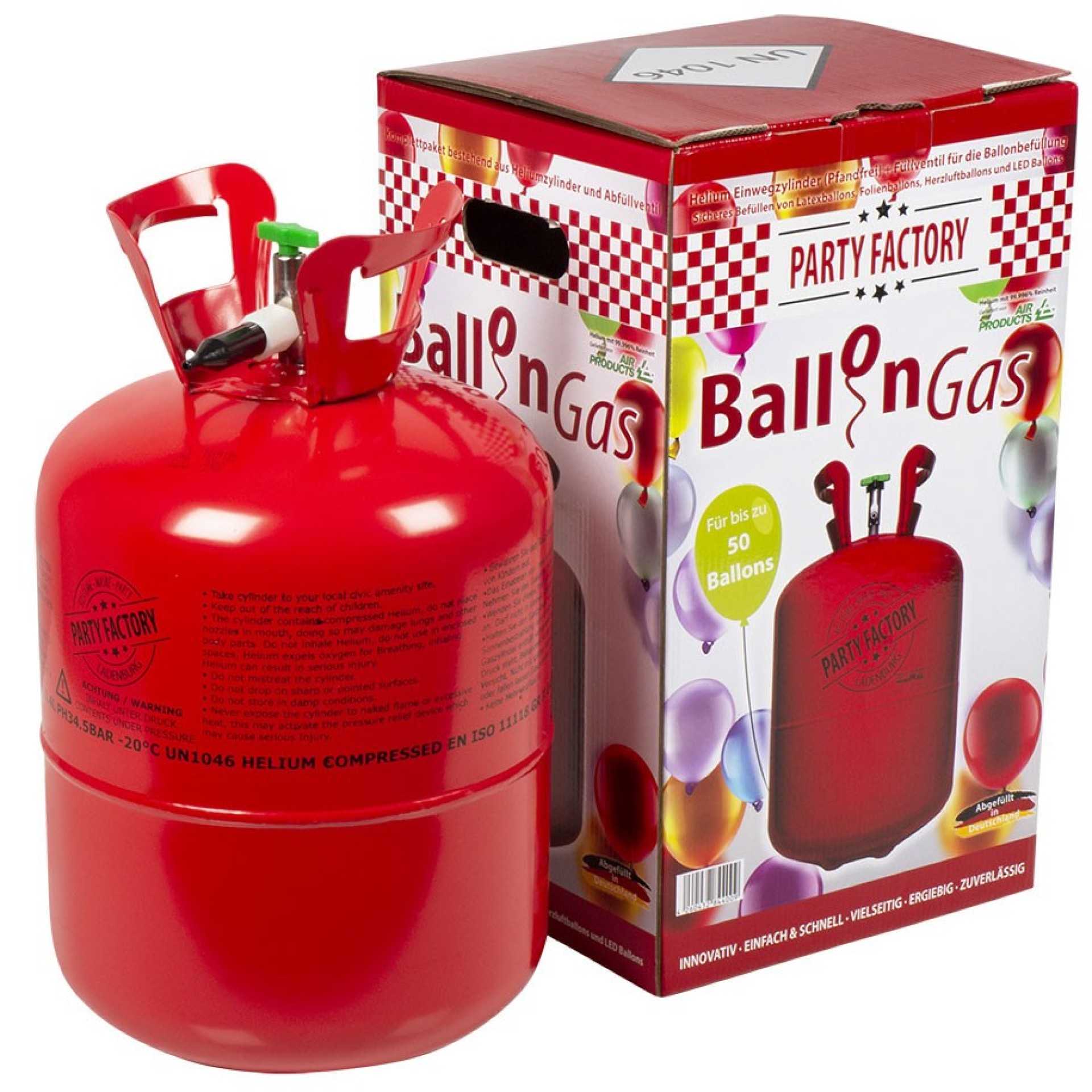 Botija de Hélio descartável 50 Balões