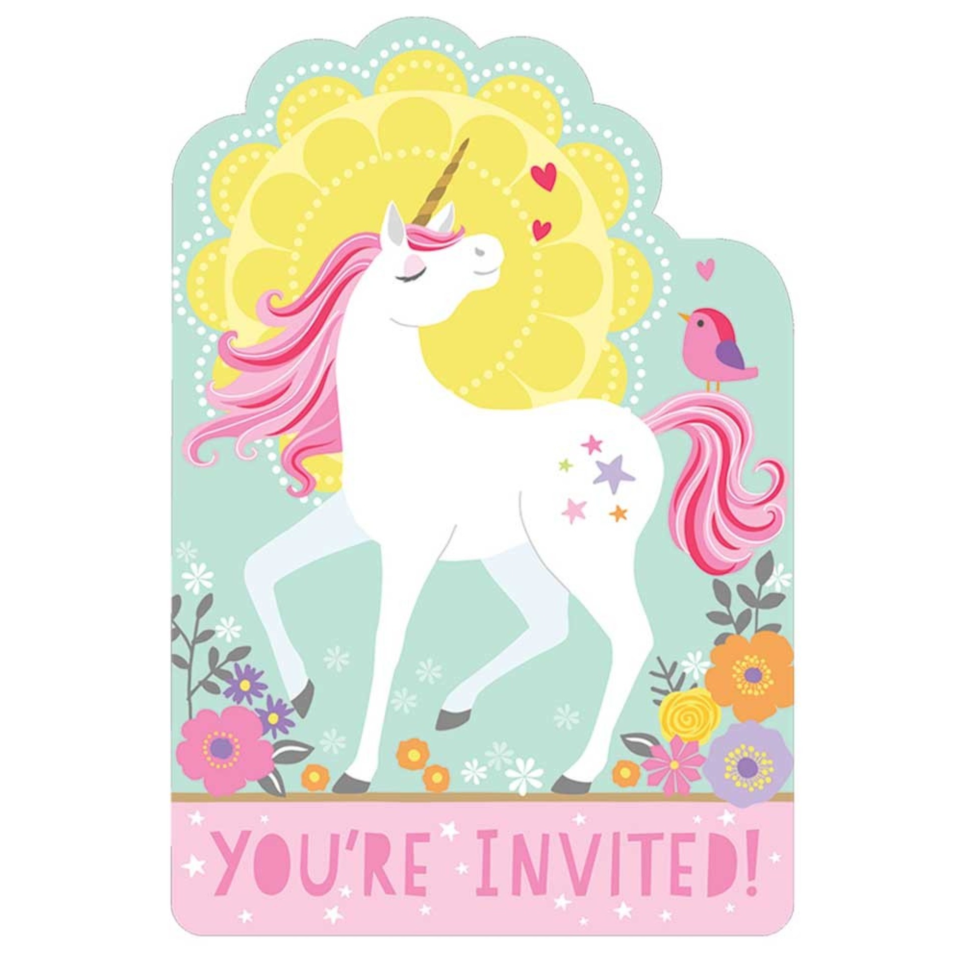 Convites Unicórnio Mágico 8un