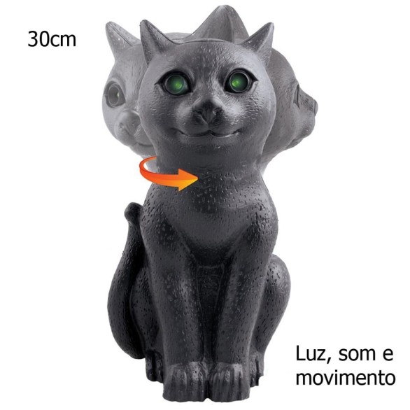 Gato Negro Vira Cabea 30 cm