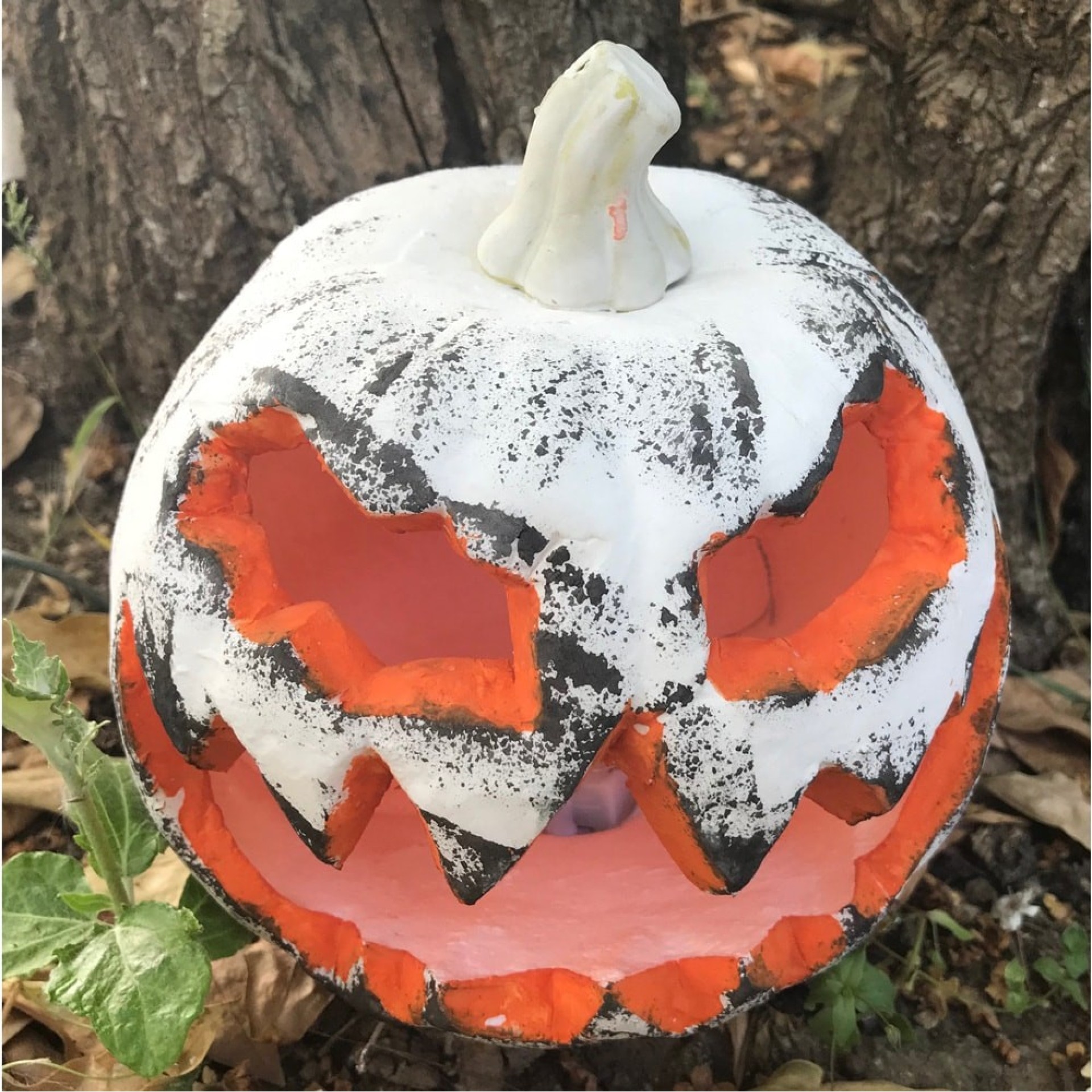 Abóbora Branca com Luz 16cm