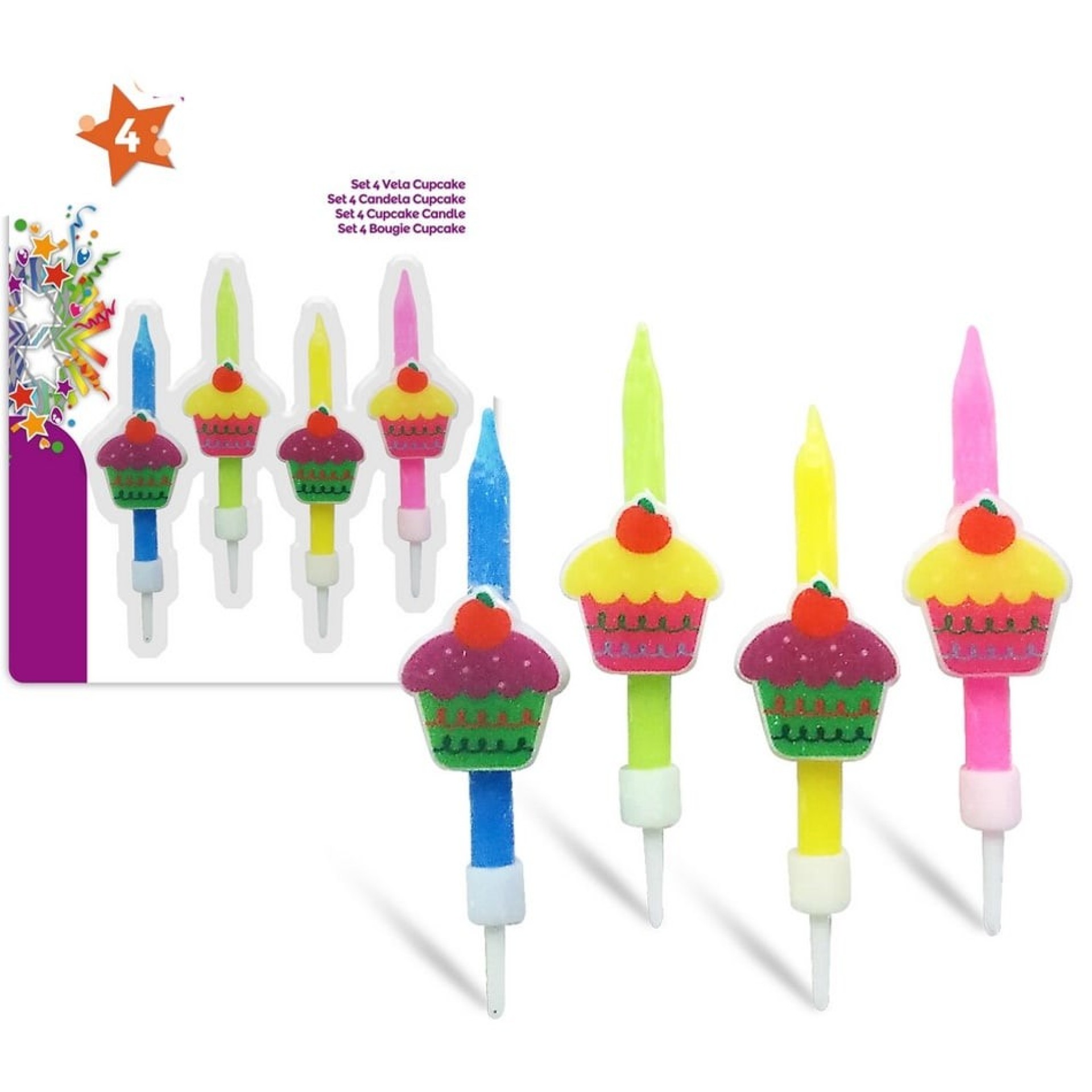 Velas Cupcake 4 unid