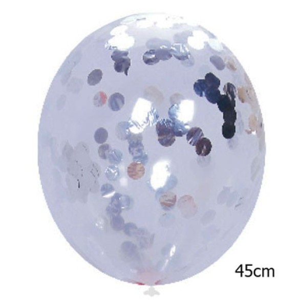 Balo com Confetis Prateados 45cm