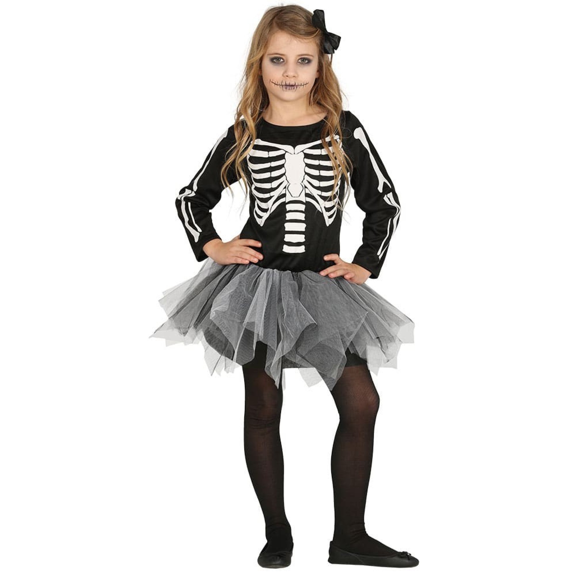 Fato Menina Esqueleto com Tutu
