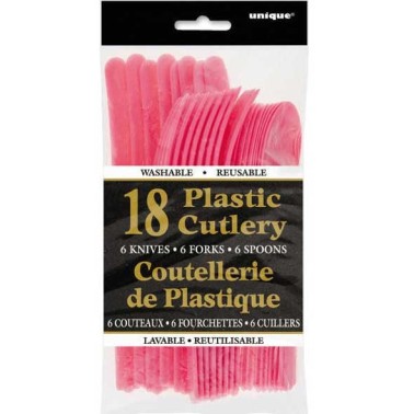 Pack Talheres Rosa 18 unid Pack Talheres Rosa 18 unid