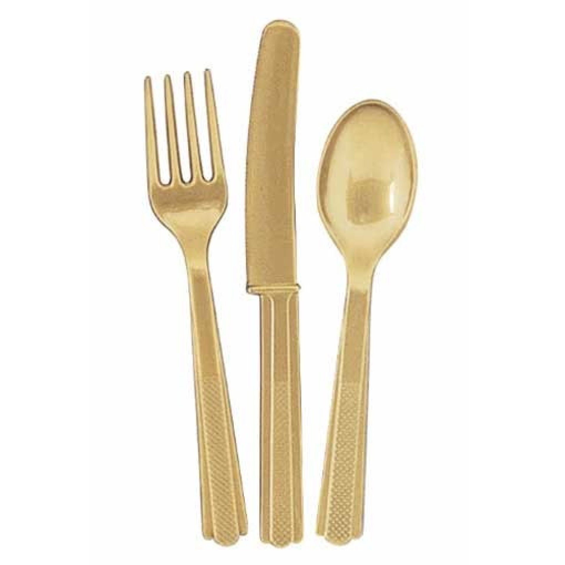 Pack Talheres Reutilizáveis Dourado 18 unid