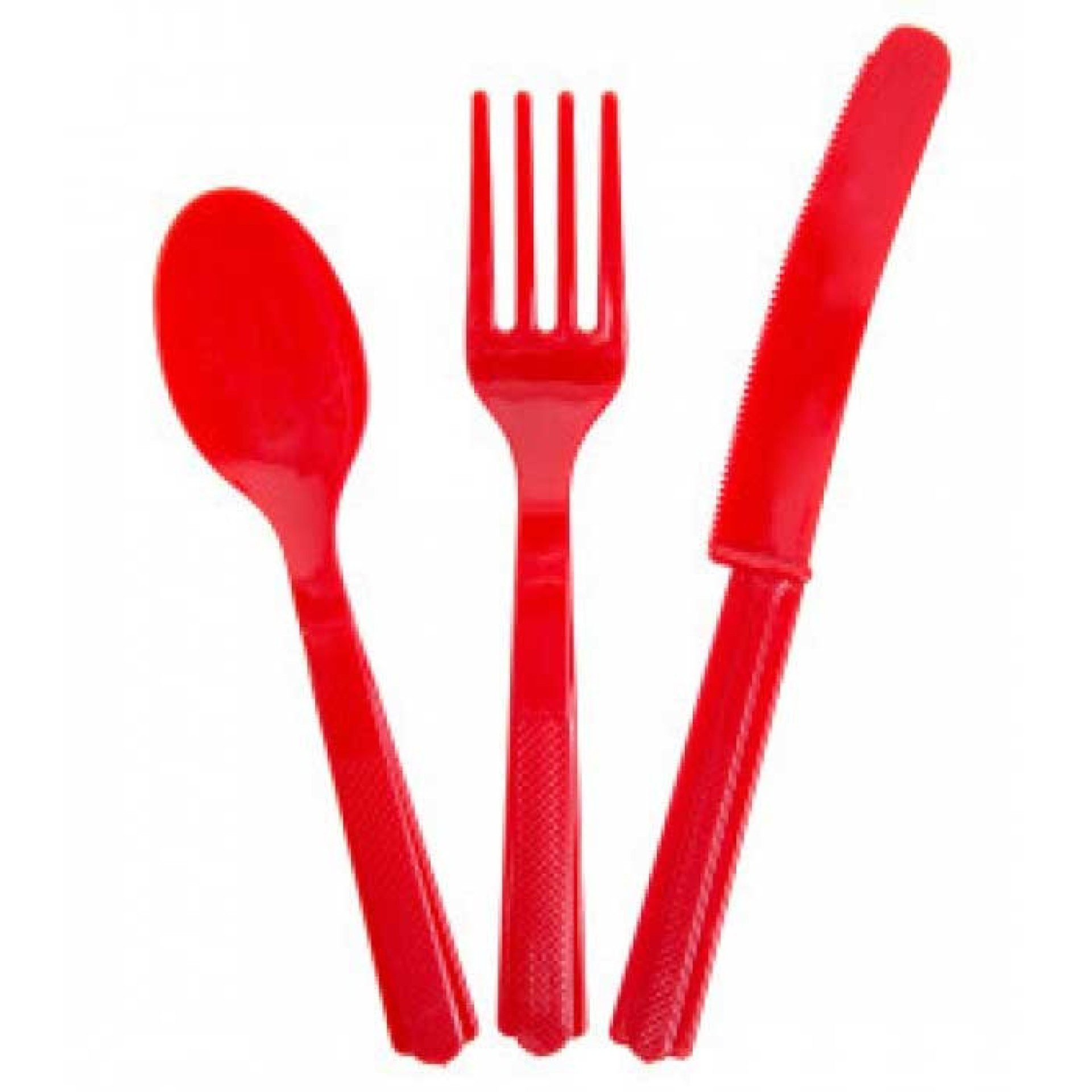 Pack Talheres Reutilizáveis Vermelho 18 unid