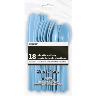 Pack Talheres Reutilizáveis Azul Céu 18 unid Pack Talheres Reutilizáveis Azul Céu 18 unid