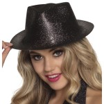 Chapeu Gangster Preto Glitter