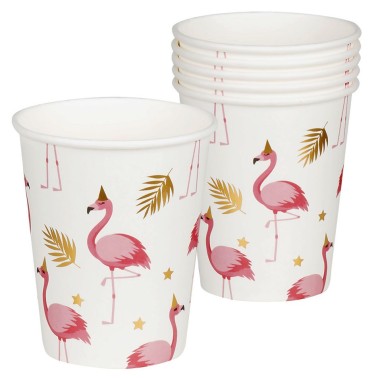 Copos Flamingo Tropical 6 unid