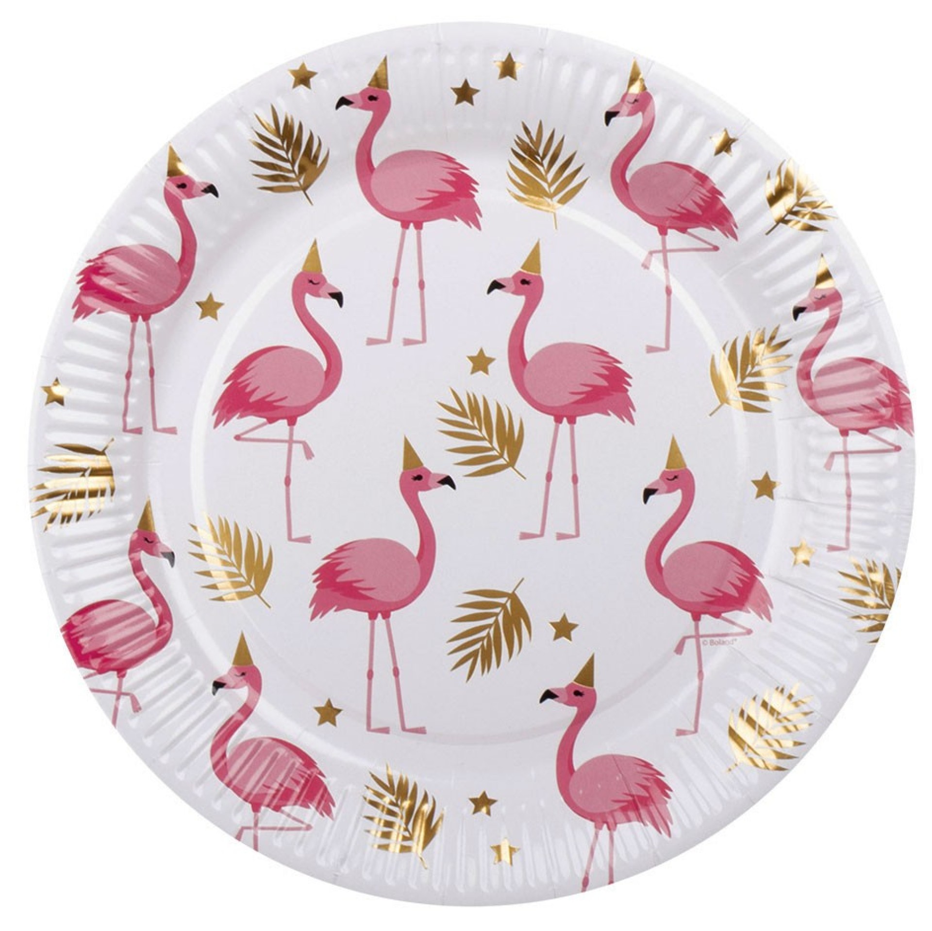 Pratos Flamingo Tropical 10 unid