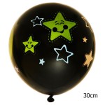 Balões Pretos Estrelas e Luas 5unid