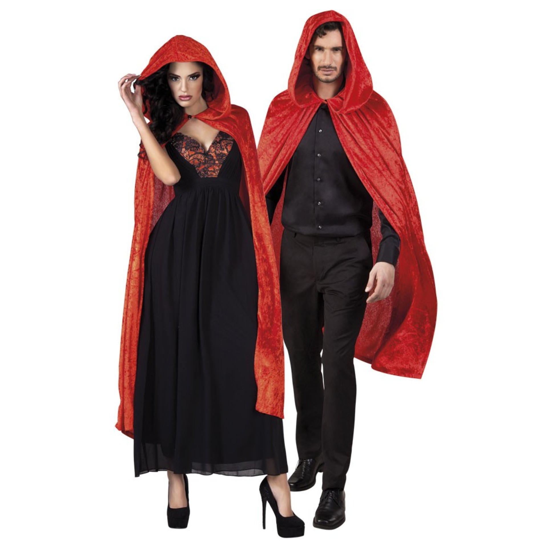 Capa Vermelha Veludo com Gorro 170cm