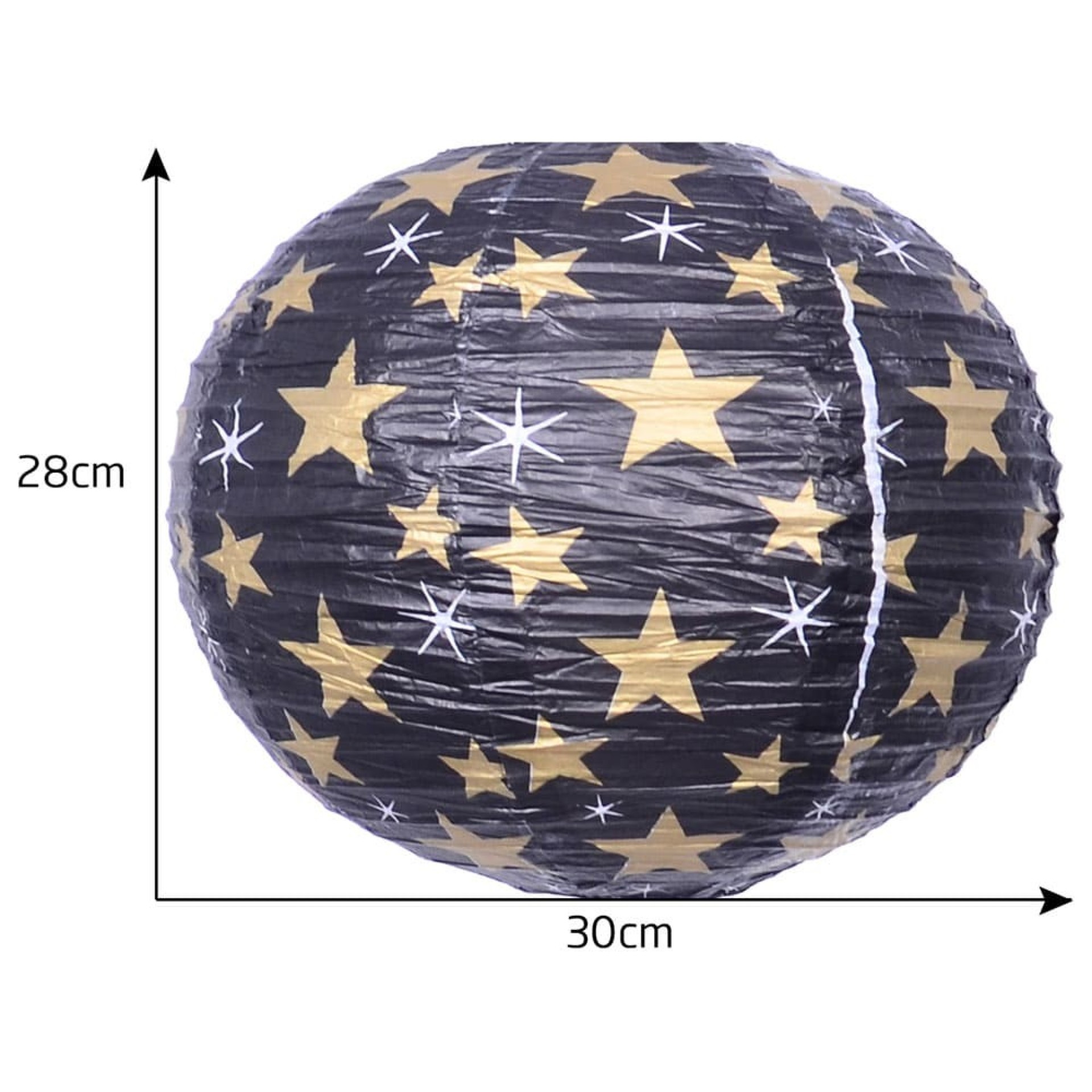 Lanterna Papel Estrelas douradas 30cm